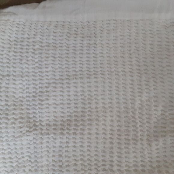 Rachel Zoe pair (2) white shams waffle pattern standard 100% cotton - Picture 2 of 4